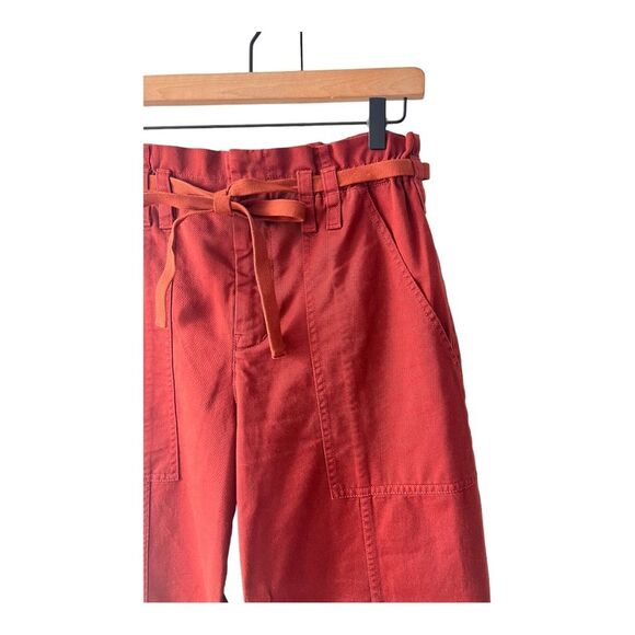 A.L.C. Augusta Belted Paperbag Cargo Pants Red-Drk Size 6 - Picture 7 of 12
